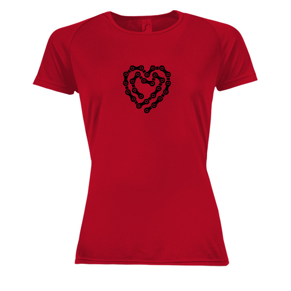 Dámske funčné tričko s potlačou Srdce ze řetězu - funkční