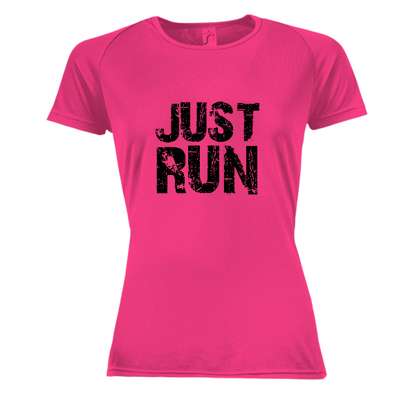Dámske funčné tričko s potlačou Just Run - funkční