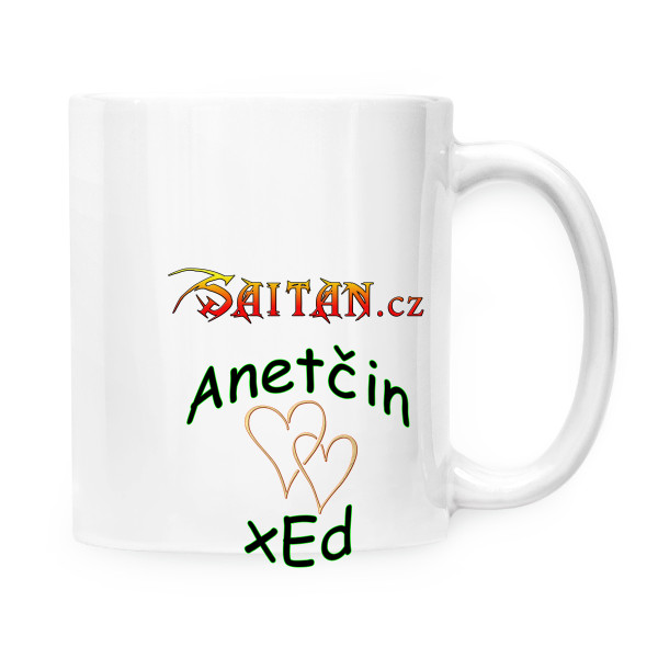 Hrnček malý biely s potlačou Bílý hrnek xEd