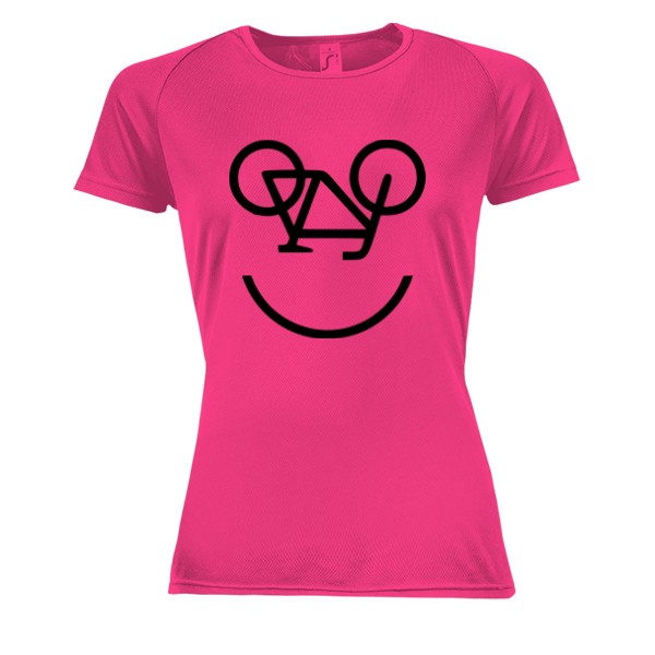 Dámske funčné tričko s potlačou Cyklo úsměv - funčkní