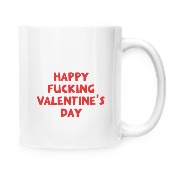 Hrnček malý biely s potlačou Happy Valentine's day