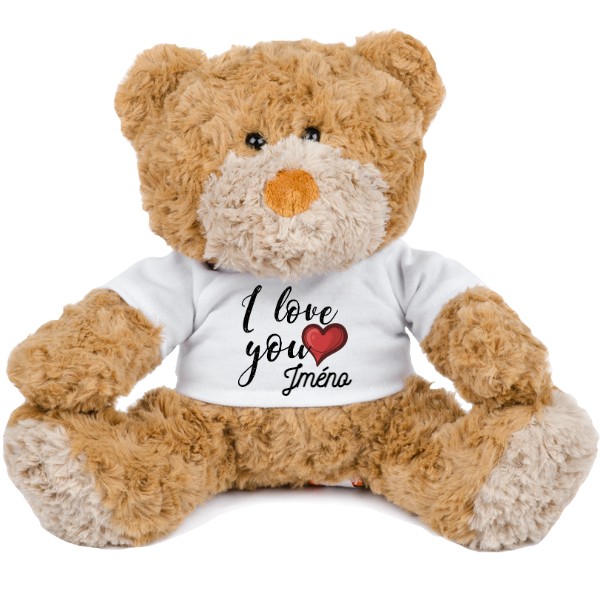 Medvedík Teddy s potlačou I love you + meno