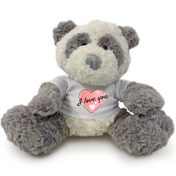 Panda s potlačou I love you