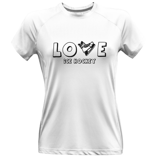 Dámske funčné tričko Premium s potlačou Love ice Hockey