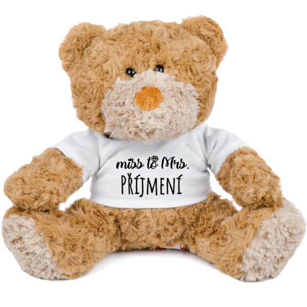 Medvedík Teddy s potlačou Miss to Mrs 
