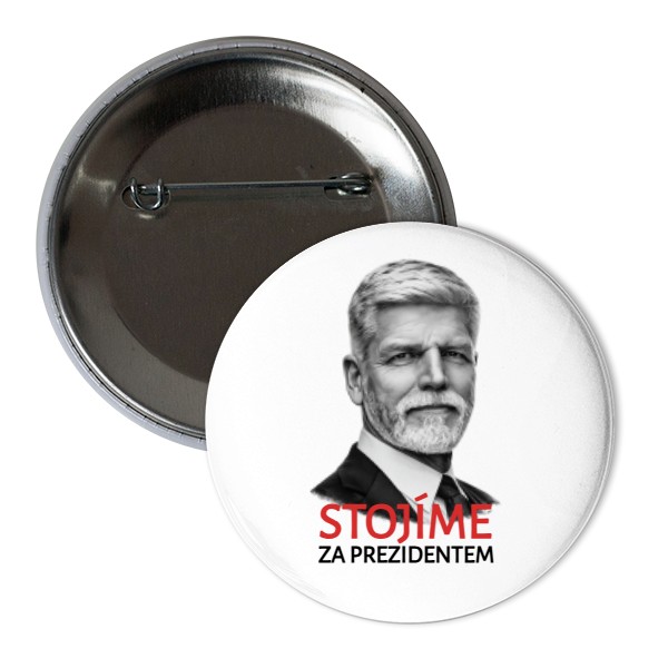 Odznak  s potlačou ODZNAK stojíme za prezidentem