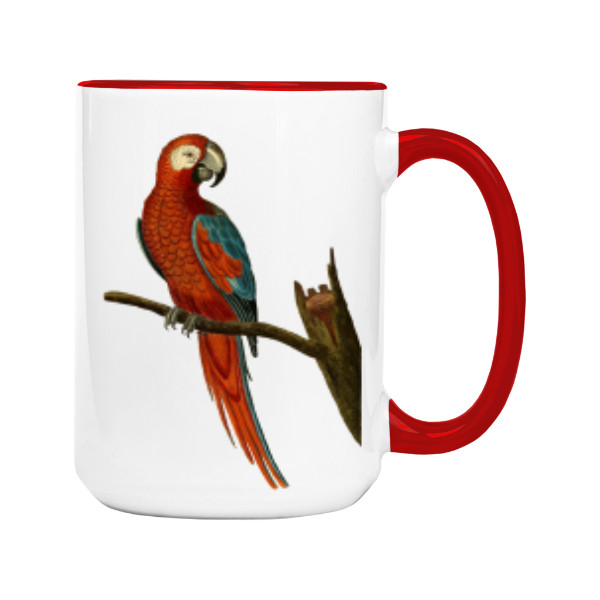 Hrnek velký barevný s potiskem Papoušek