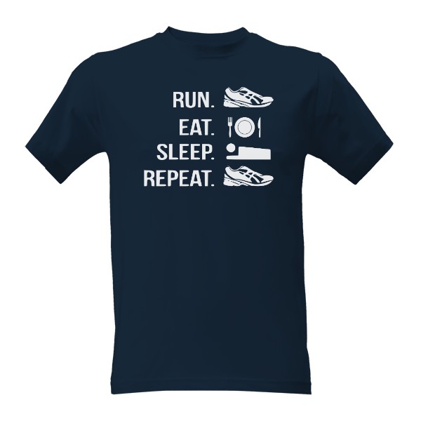 Tričko s potiskem Run eat sleep repeat