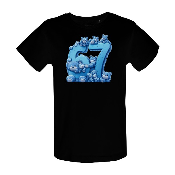 Tričko s potlačou six seven blue teddy