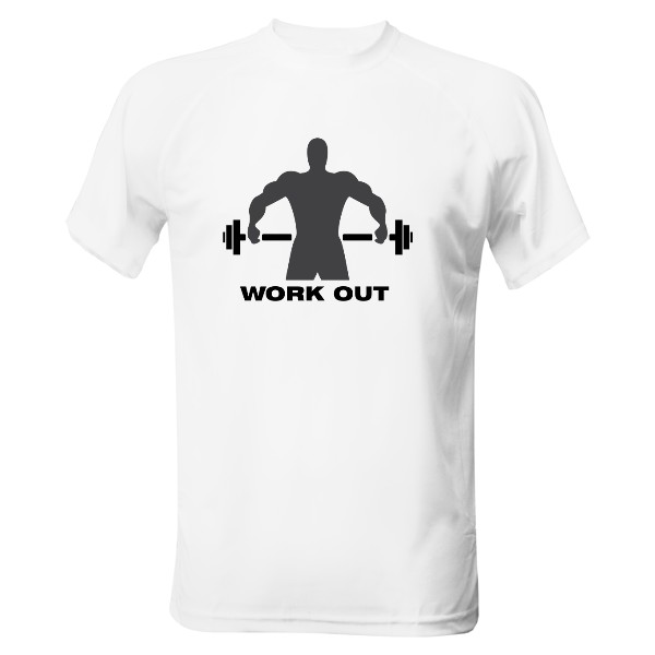 Pánske funčné tričko s potlačou Work Out
